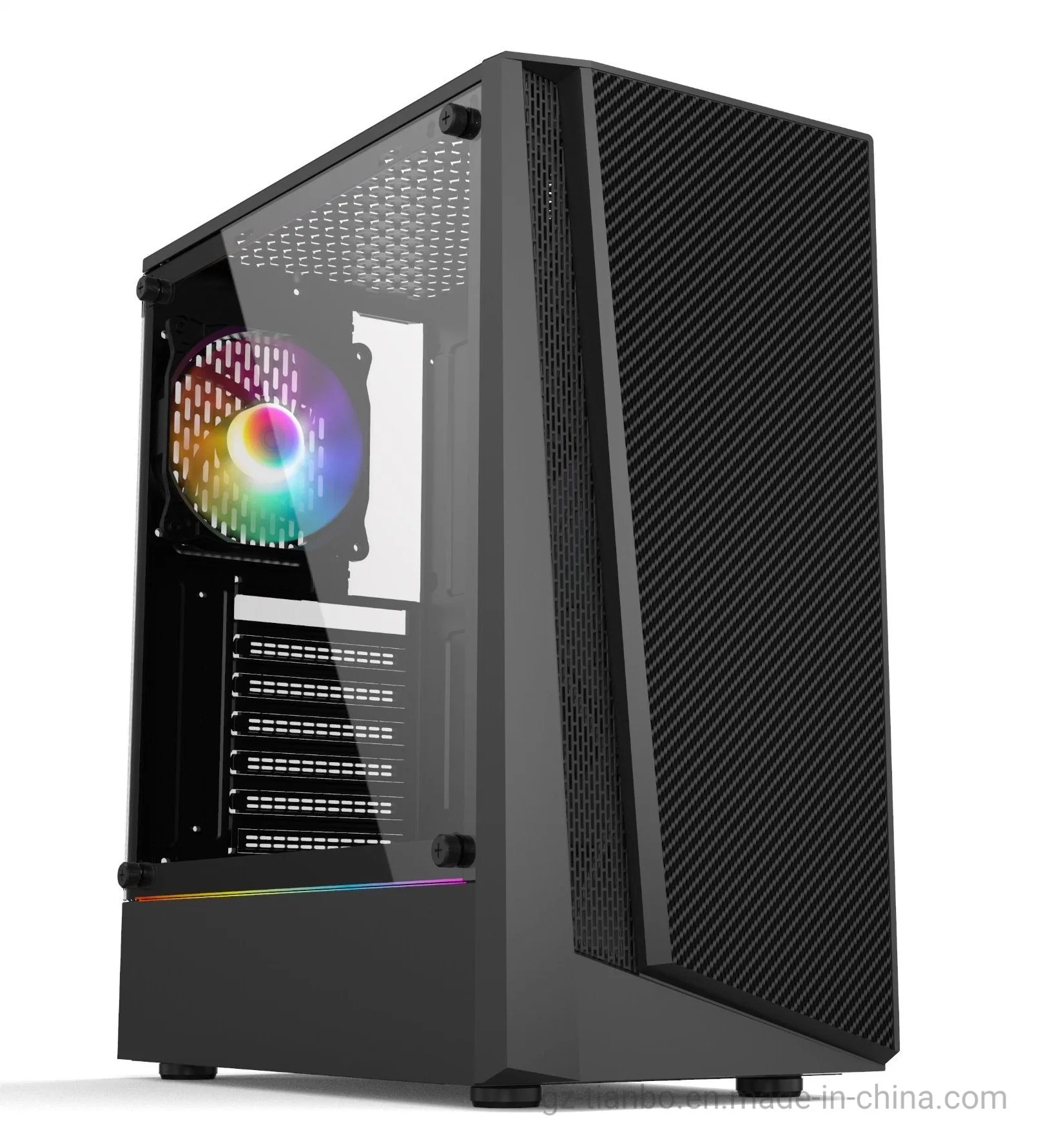 Façade en plastique Destop ATX Gaming Computer cas avec les fans de Argb