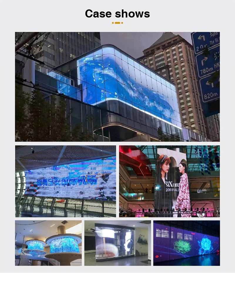 Support Small Size Transparent LED Screen P7.81 for Outdoor Building