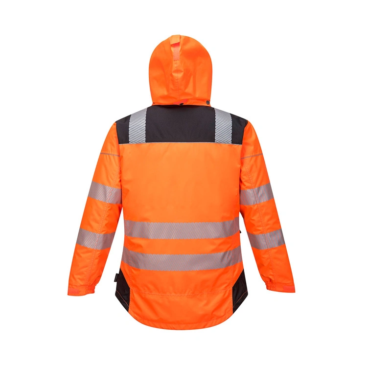 Wholesale/Supplier Contrast Fleece Collar Hi-Vis Winter Jacket Road Safety Workwear for Men's