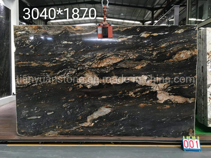 Chinese White, Gold, Black Granite Kitchen Countertop for Building Project