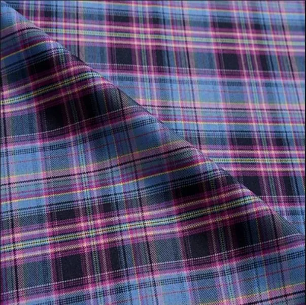 TR Garn gefärbte Poly Rayon Plaid Check Stoff für Hemd/Hose/Uniform