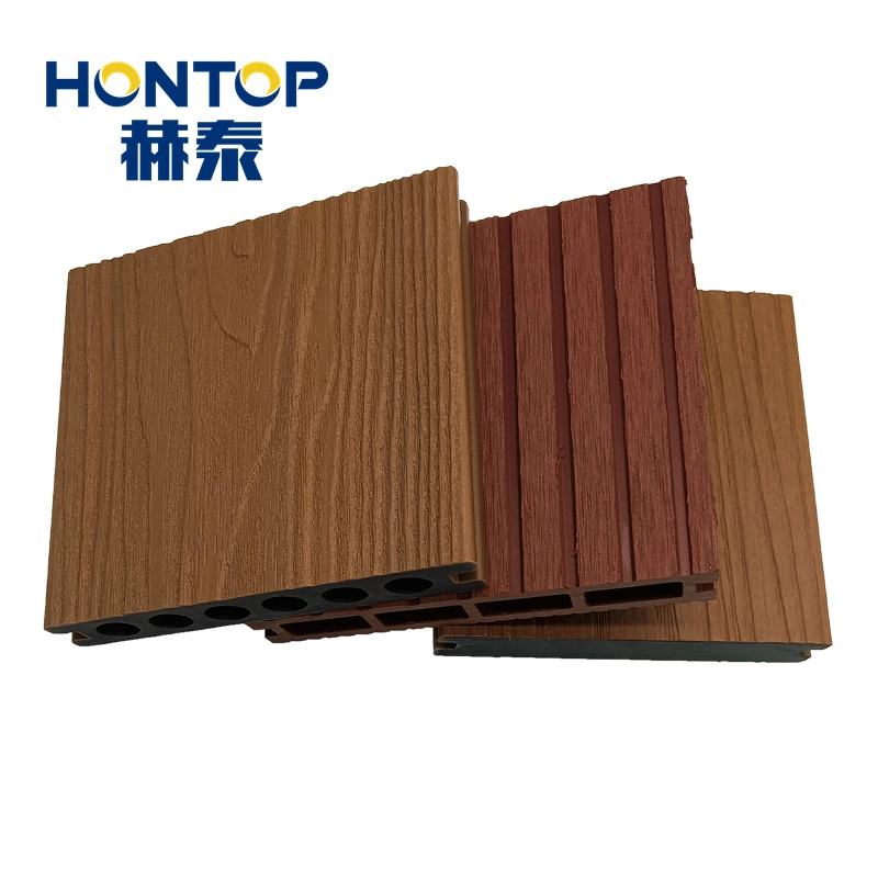 Custom WPC Outdoor Decking 3D Embossing Wood Grain Composite Decking Board China Wood Plastic Texture Flooring