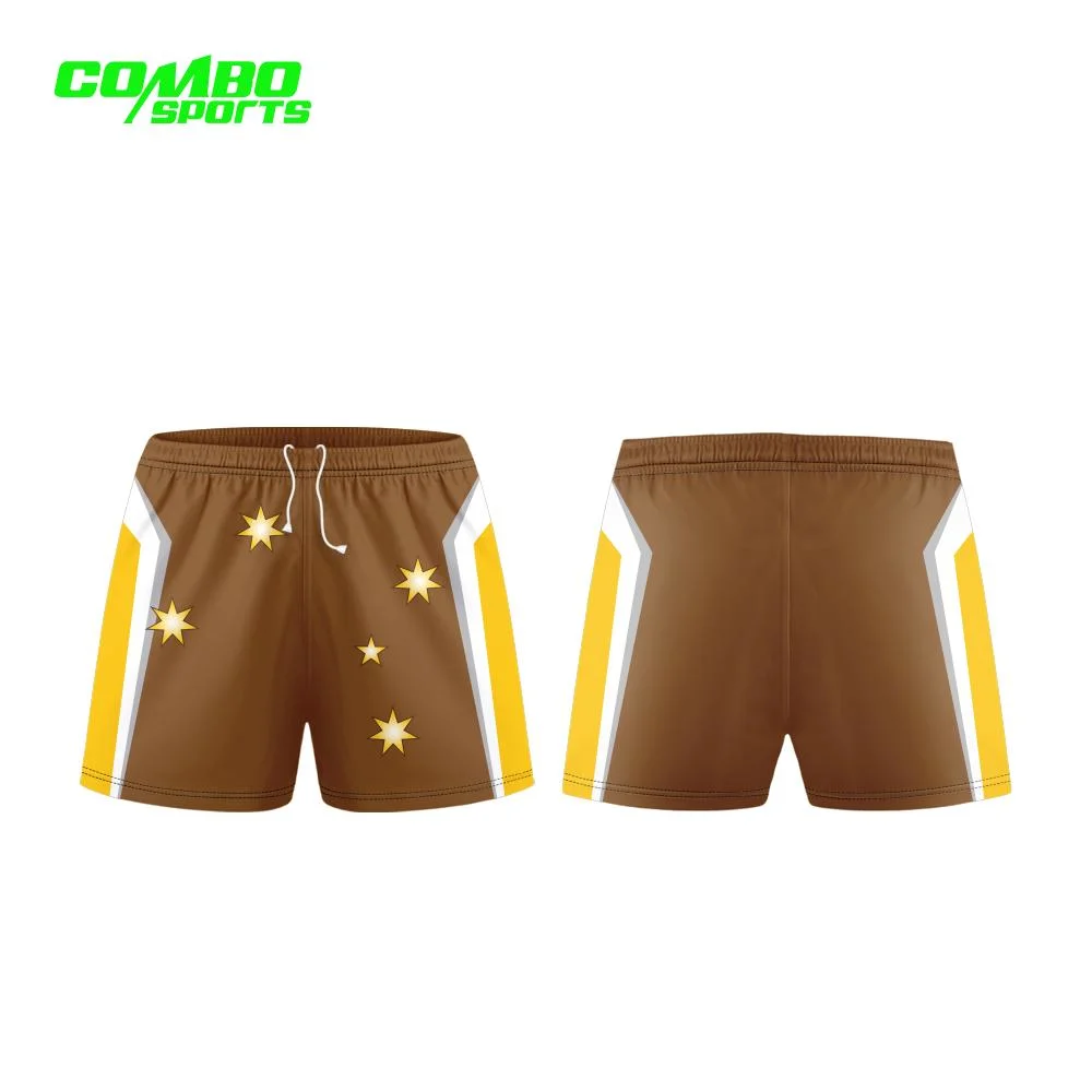 Professional Durable Sublimation Club Rugby Short Fashion Cut and Sewn Rugby Short with Stars