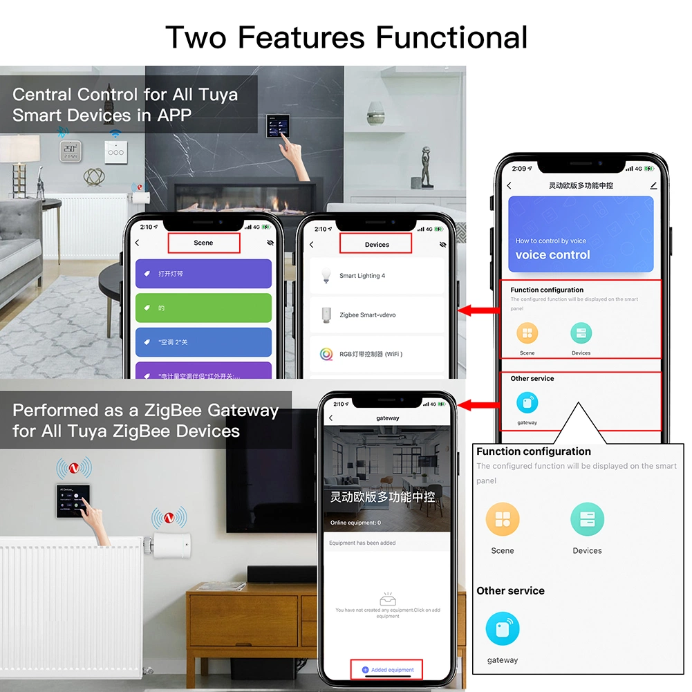 Casa inteligente sistema de Controle Central Painel de Ecrã Táctil Sistema integrado conecta todos Tuya WiFi Zigbee Dispositivos Inteligentes Tudo em Um