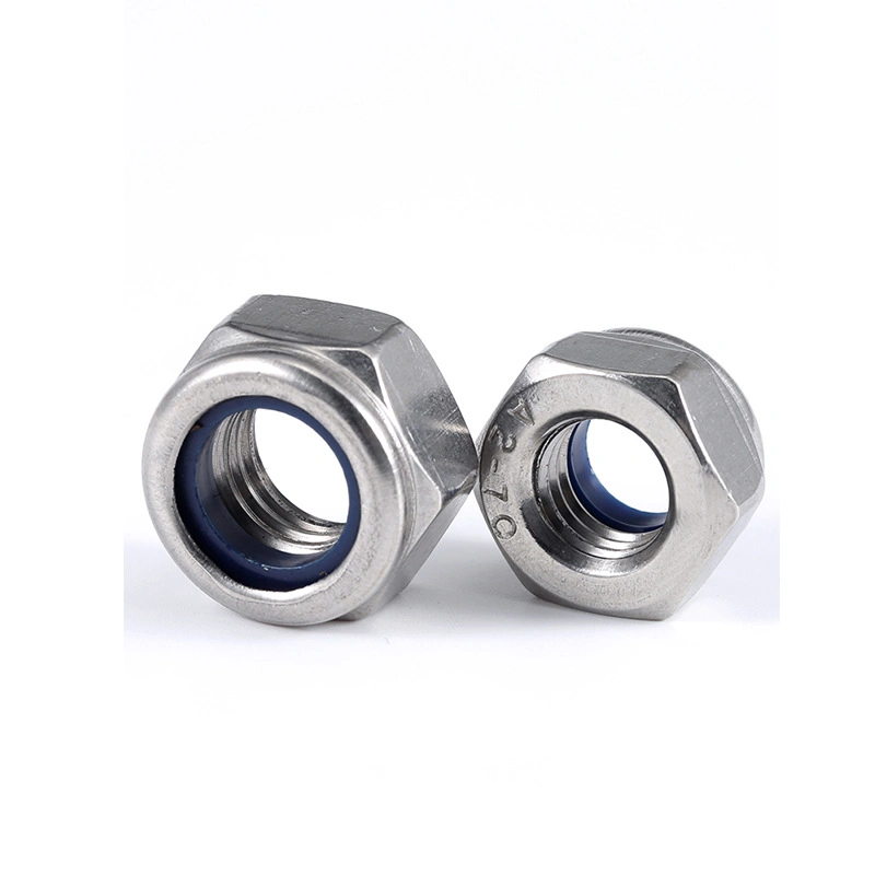 DIN985 Stainless Steel 304 Hex Nylon Insert Locknuts Elastic Stop Nuts Bolt and Nut Hardware