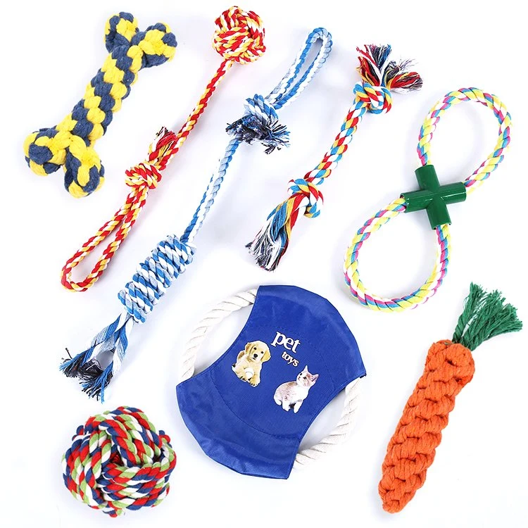 Pet Toy Resistanted Dog Chewing Indestructible Cat Bite Cotton Rope Bones