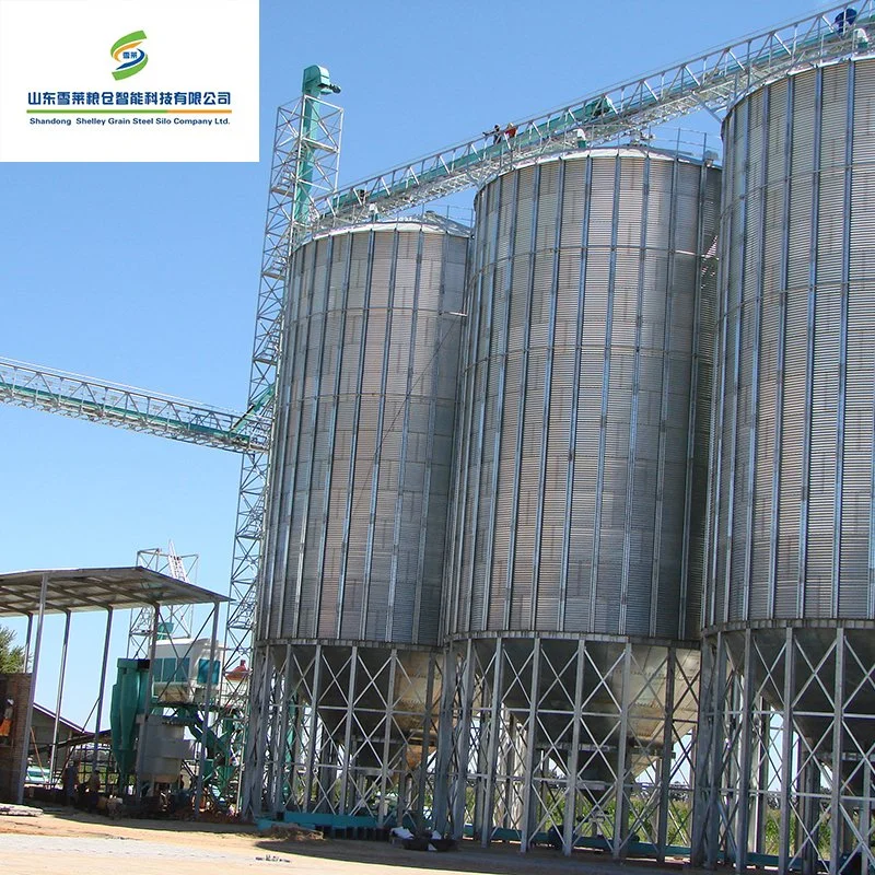 Shelley ensilado de maíz de los fabricantes de acero de China de Silo Silo Silo de acero de grano inferior de la tolva con tolva de 45 grados inferior de la tolva pequeños cajones de grano