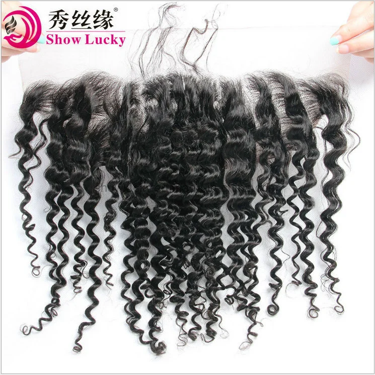 Wholesale 100% Unprocessed Real Human Mink Virgin Remy Brazilian Hair Full Lace Closure Frontal Curly