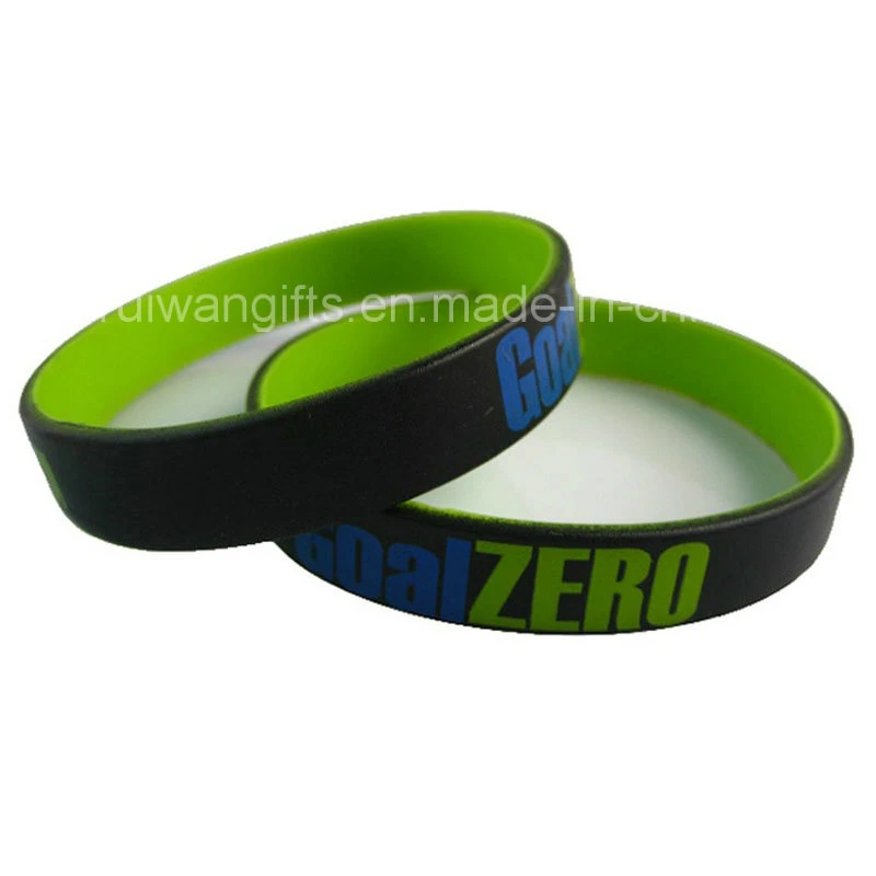 Dual Silicone Bracelet with Printed Logo (SIB030)