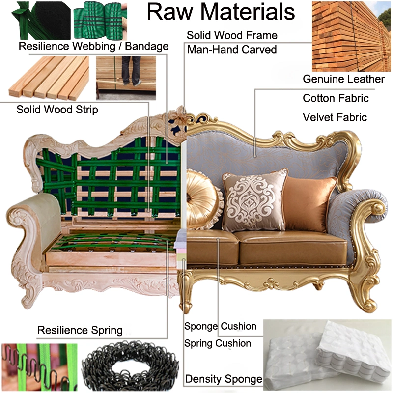 منزل أثاث أريكة مصنع أريكة مصنوعة من النسيج المنحوت من الخشب الصلب بالجملة