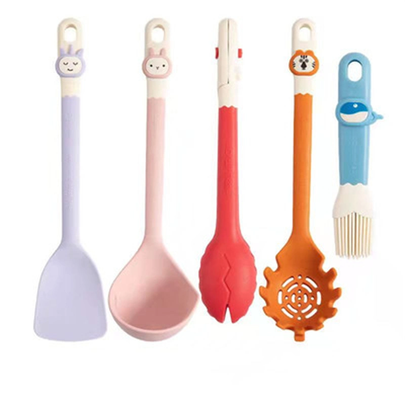 Baby Food Grade Silicone Shovel Spoon Kitchenware Set Safety BPA Free Cute