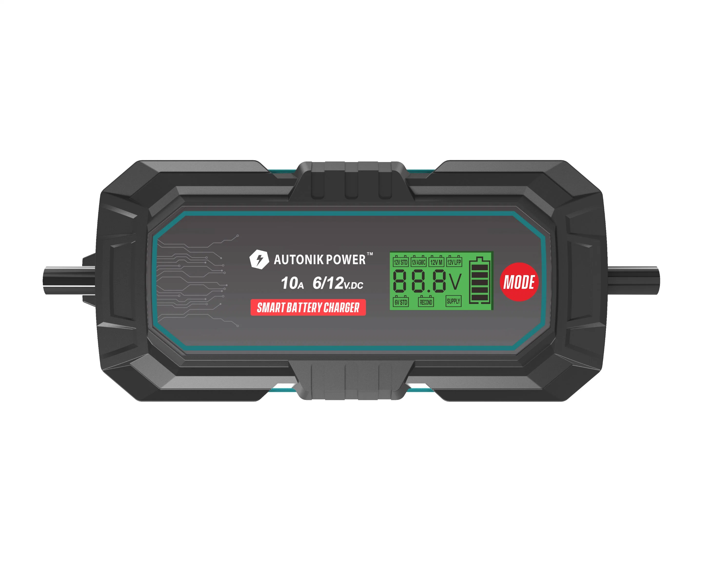 6V/12V 10A 10-Étapes Chargeur de Batterie Entièrement Automatique pour Batterie Lithium/Ion et Batterie au Plomb