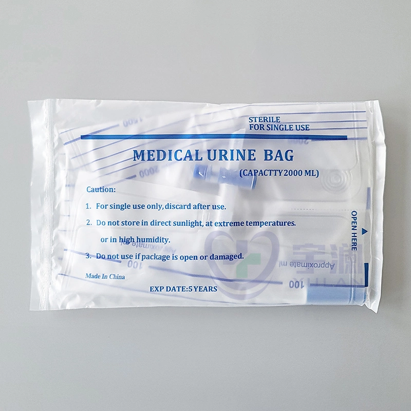 Disposable Urine Bag Urine Drainage Bag 2000ml with Push-Pull Valve