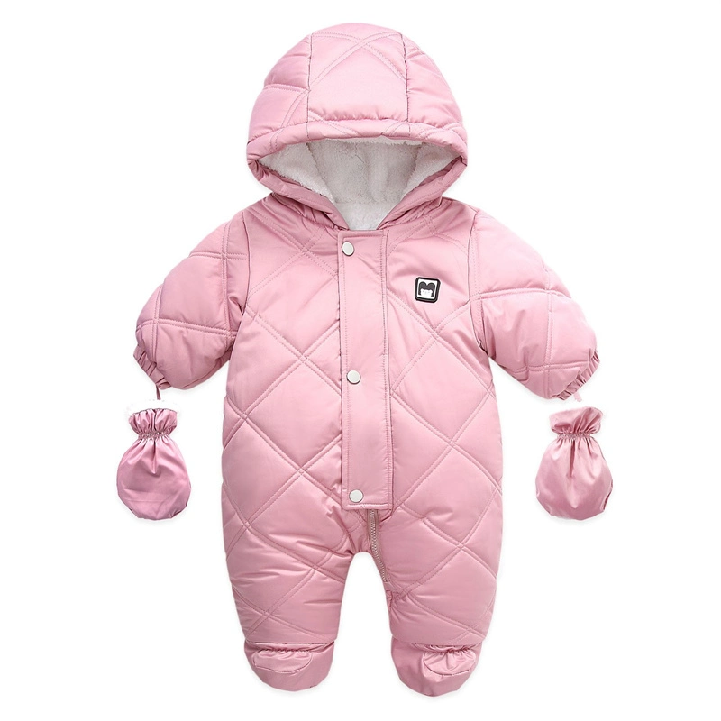 Kinder Jumpsuits Baby Warme Ente Daunenjacke Overall Parka Kinder In Ski Snow Ski-Anzüge Pelz Baby Mädchen tragen