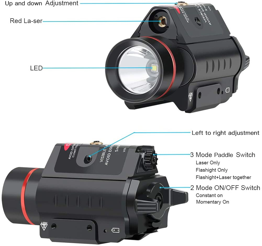 Kostenloses Logo 300lm Waffenlicht und Laser taktische Scopes Zubehör Kombination