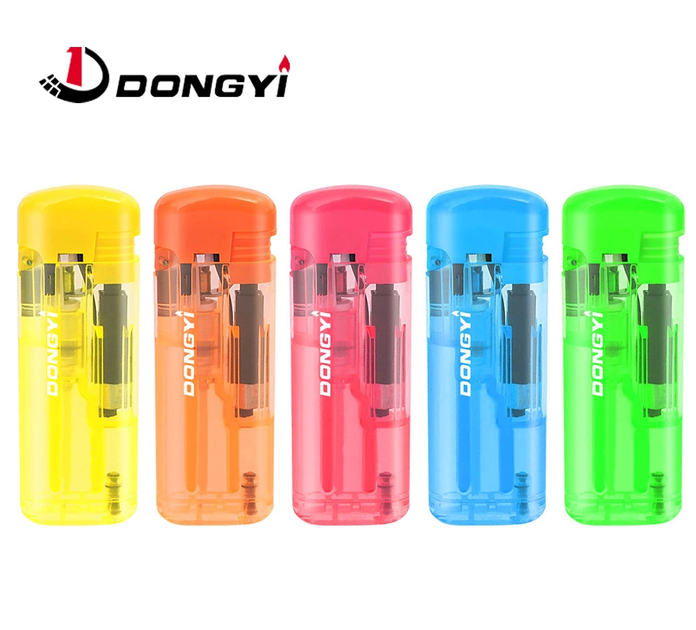 Refillable Windproof Electronic Plastic Lighter Solid Color