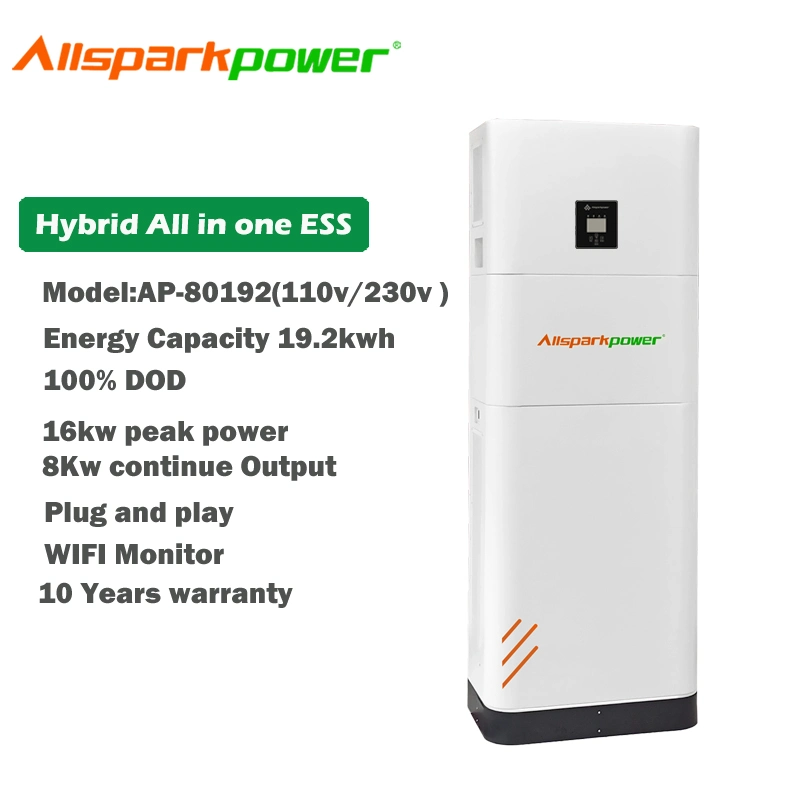 طاقة Allsparkwh 8 kwh 10 kwh 12 kwh من الشبكة والطاقة المتكاملة Hybird التخزين مع المحول والبطاريات العاملة بالطاقة الشمسية