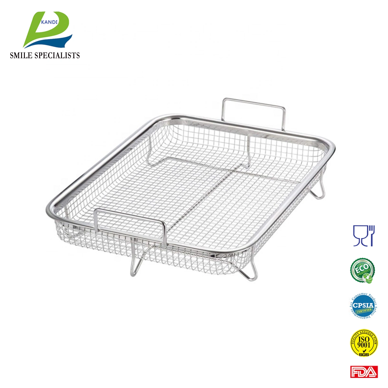 Rectangle Strainer Stainless Steel Mesh Baking Basket Vegetable Fruit Colander Strainer