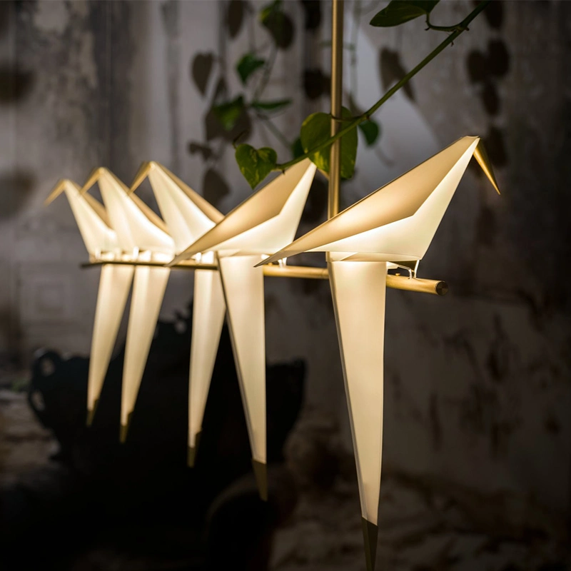 Nordic Simple Paper Crane Shape Home Decorative Design Chandeliers LED Hanging Pendant Light Floor Lights
