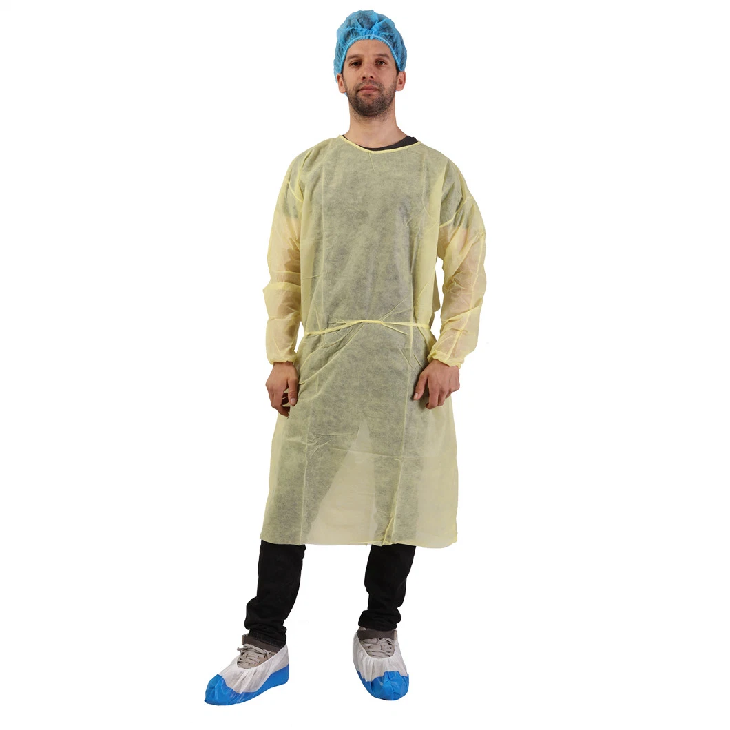 Disposable Nonwoven Medical Gown with Elastic Waist, Hot Sale PP Isolation Gown with CE, FDA