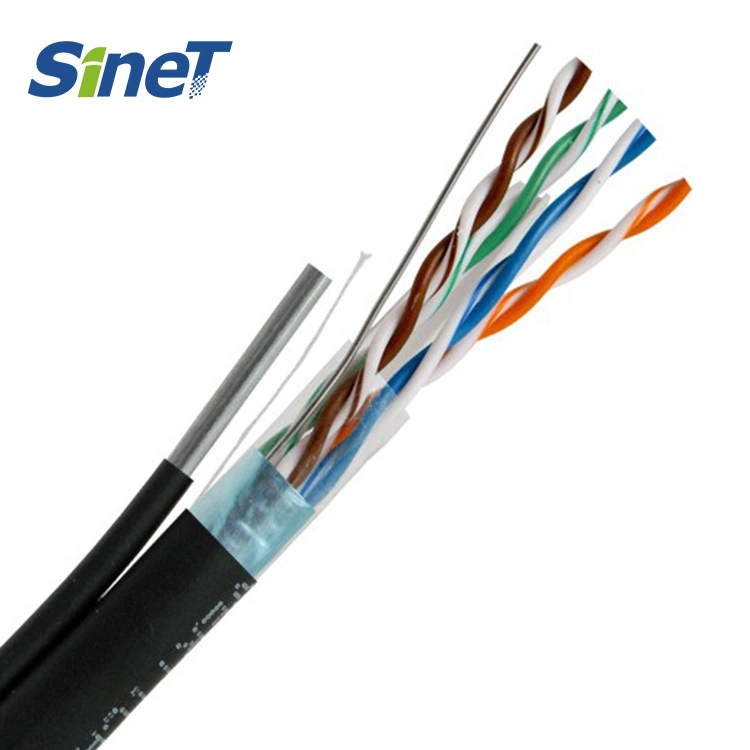 Cat5e UTP FTP SFTP LAN Cable with 1.0mm Steel Messenger Wire