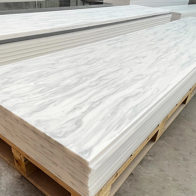 Cloudy Veining Grey Resin Acrylic Use as Kitchen Countertop Solid Surface Sheet