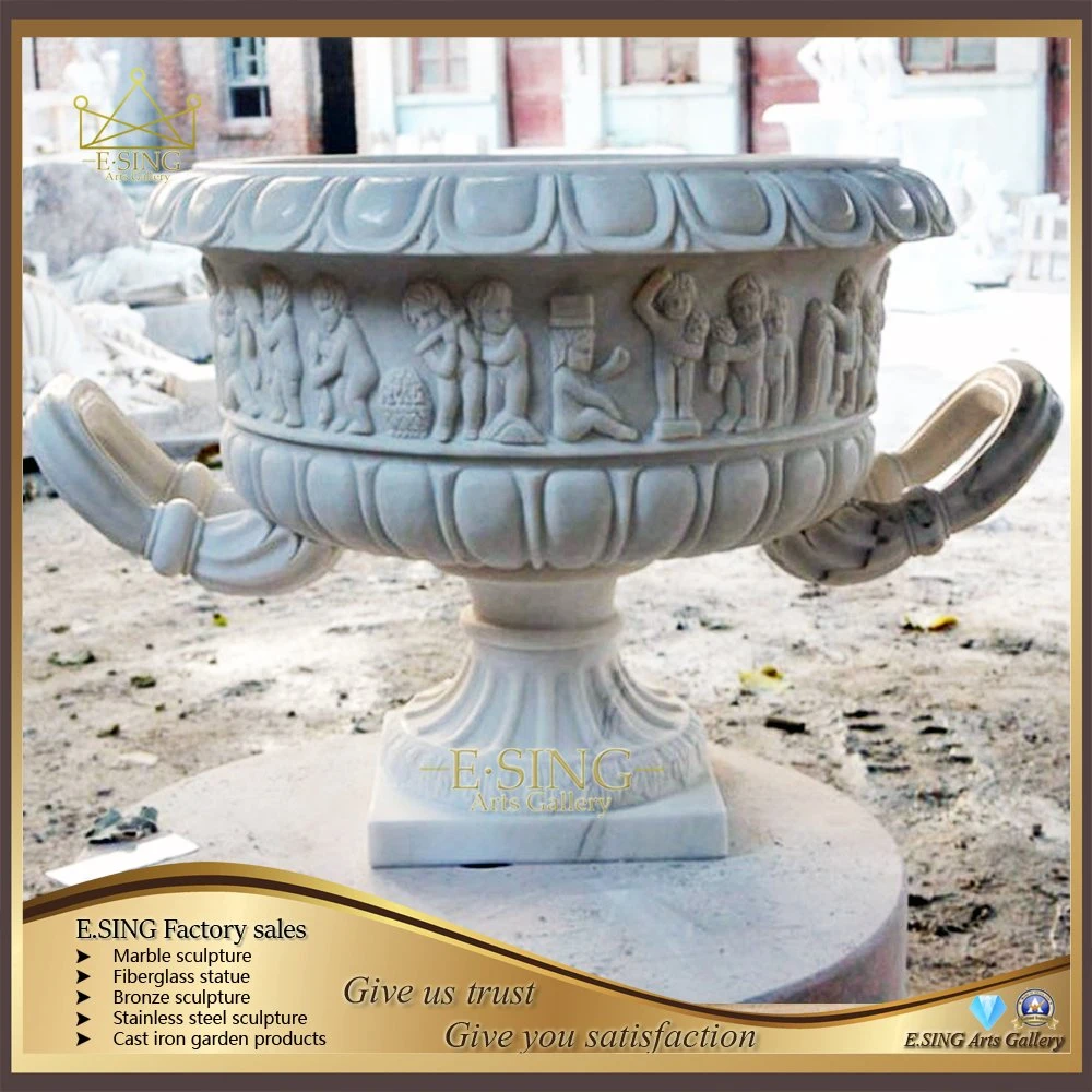 Hand Carved Natural Stone Granite Garden Marble Flower Pots Planter for Sale