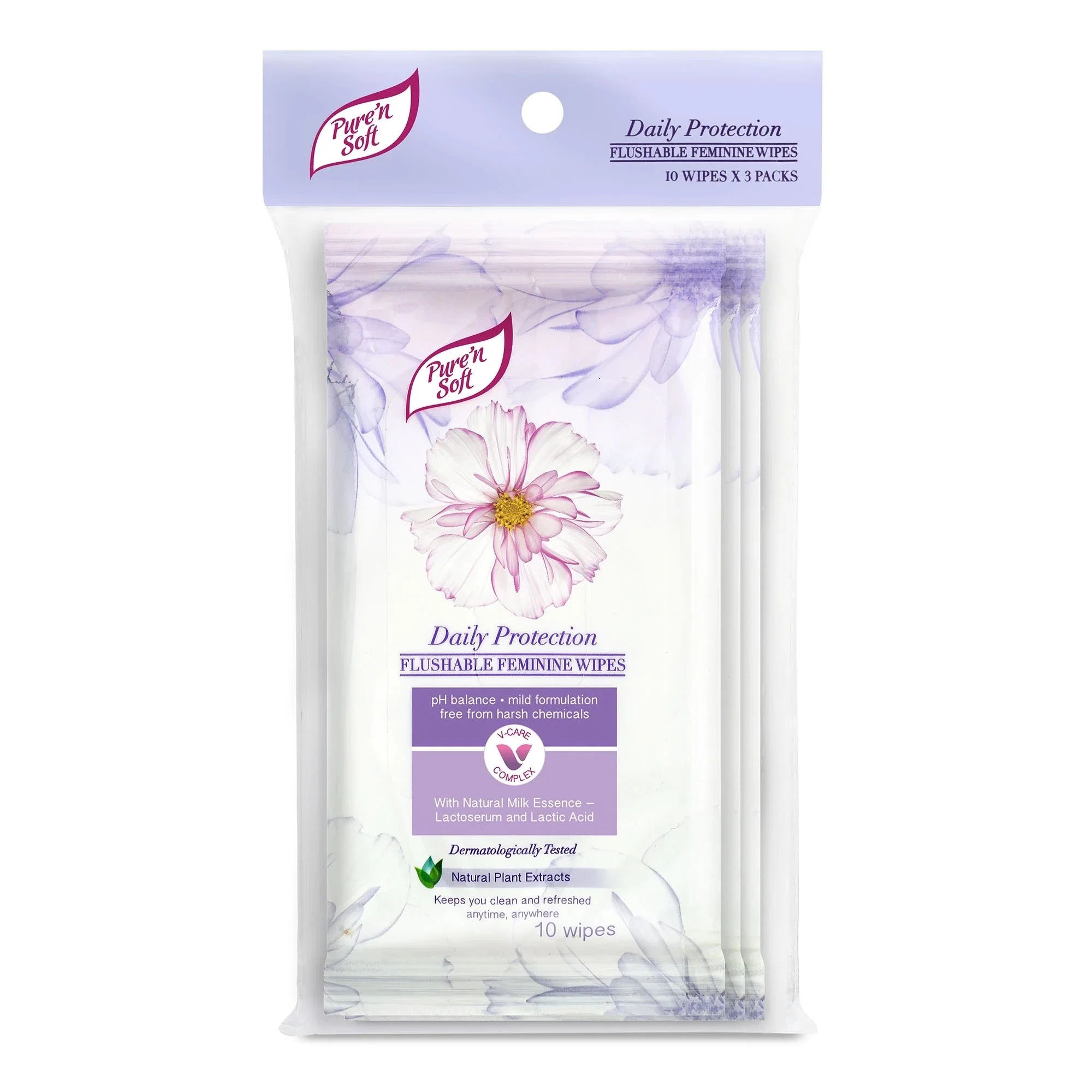 Biodegradable Unscented Feminine Intimate Hygiene Wet Wipes for Women