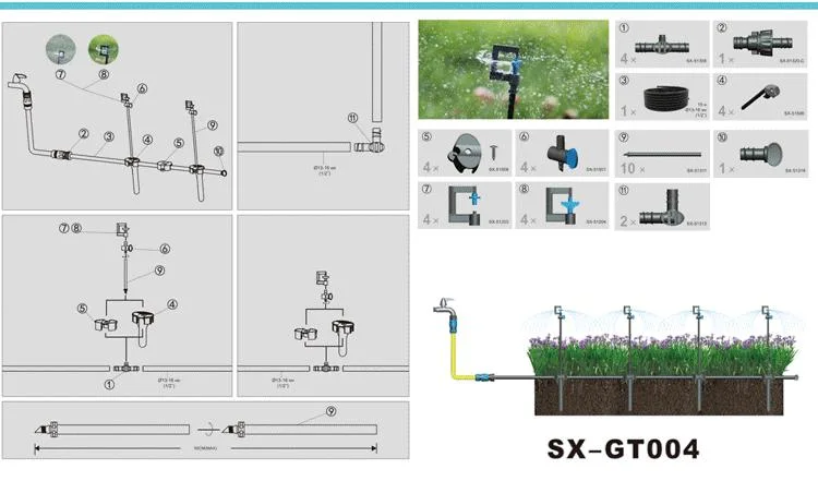 Сельское хозяйство Irrigaiton пластиковый лист Seesa сад цвета прибора капельного орошения