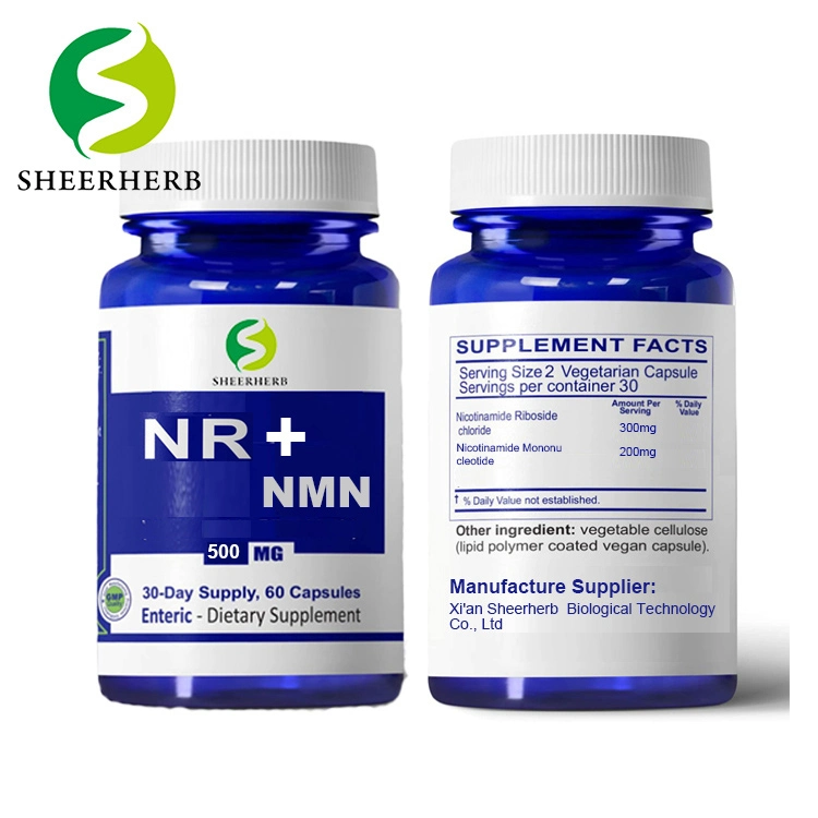 Etiqueta Privada de la nicotinamida Riboside OEM (NR) y la nicotinamida Mononucleotide (NMN) 500mg cápsulas vegetales
