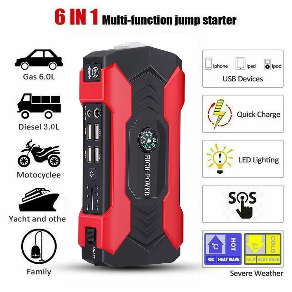 Automobile 4USB Interface Mobile Phone Battery Charger 18000mAh Automobile Start Power Supply Lithium Batteries