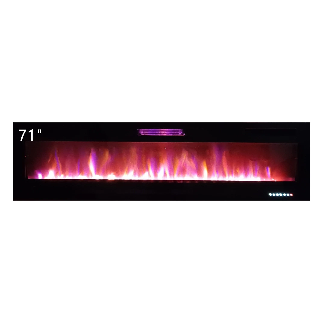 72inch Flame Decorative Wall Mount Custom Glass Panel Insert Electric Fireplace