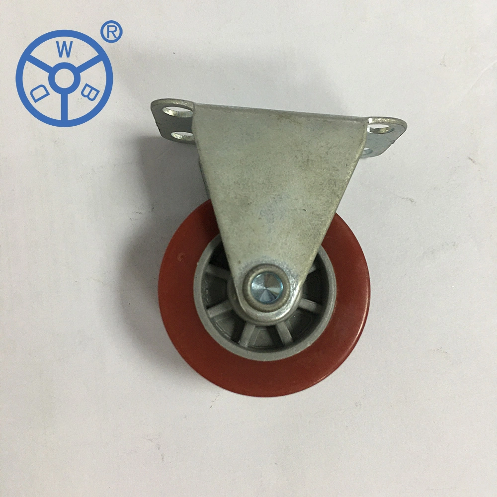 Plastic Trolley Wheels PU Material Fixed 1/1.2/1.5/2/2.5/3inch Stem Caster with Lock Brake