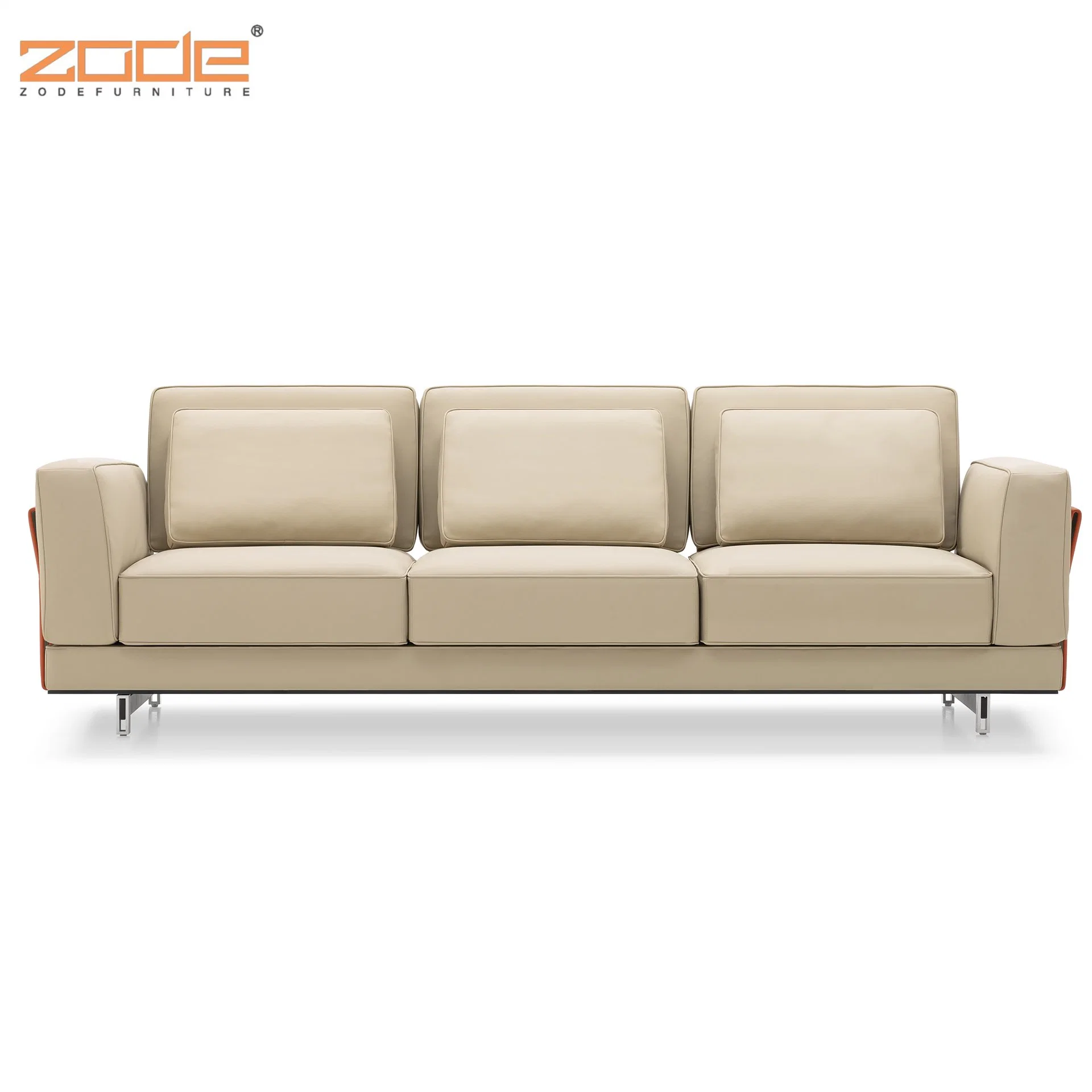 Zode Modern Home/Living Room/Office Furniture Luxury Corner L Shaped Sofa White Design Genuine Leather Sofa