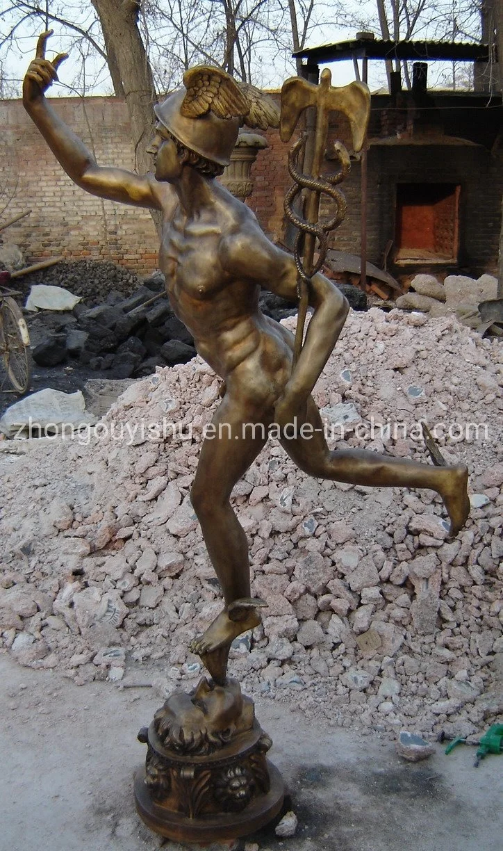 Escultura en bronce la estatua de mercurio para la decoración del hogar