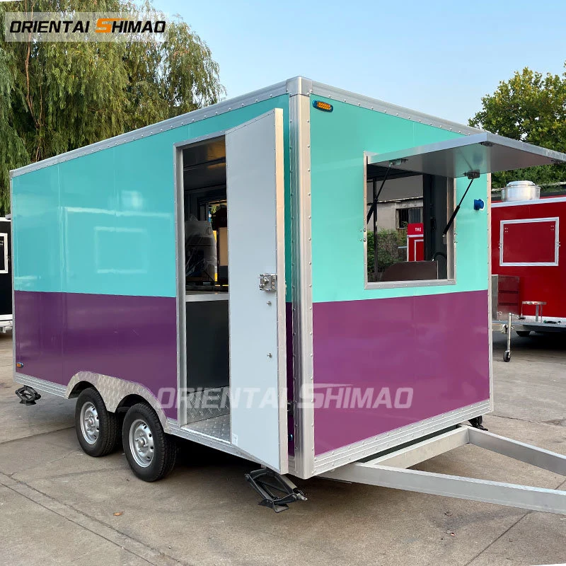 Bocadillos de comida rápida móvil de coche remolque con adhesivo de color de la barra de remolque