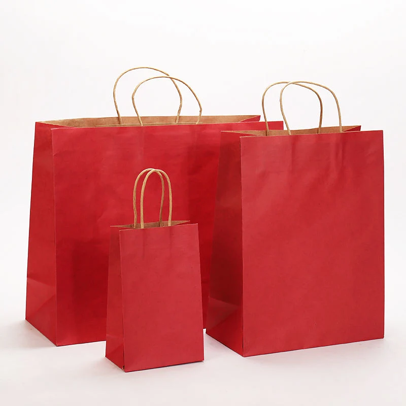 Bolsa de papel Kraft ropa personalizada Bolso de compras bolsa de regalo Catering Takeout la impresión de logotipo de la bolsa de papel de embalaje