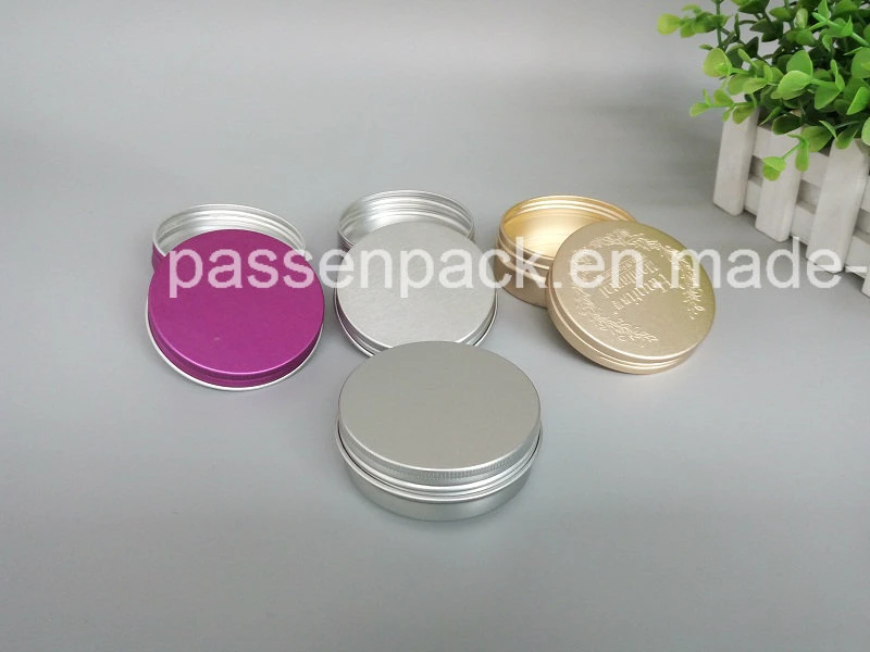 Gift Candy Electronics Metal Can Aluminum Cosmetic Jar Round Tin Can 60ml with Transparent Window Lid