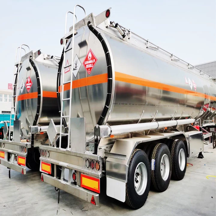 45000 50000 Liters Three Axle Aluminium Alloy Fuel Tank Truck Trailer Oil Tanks Trailer