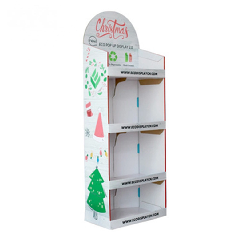 Recyclable Material Paper Shipper Display, Advertising Corrugated Cardboard Display Shelf