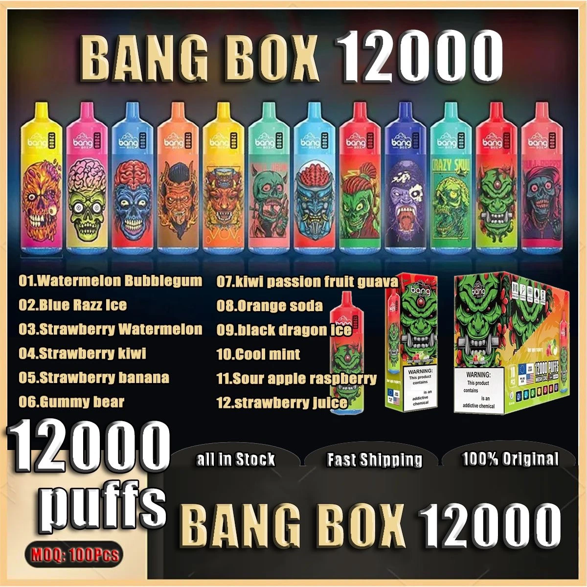 Randm Tornado 9000 Bang Box 12000 Puffs with 23ml 5% 2% Nic Electronic Cigarette Luckee Wholesale/Supplier I Vape Disposable/Chargeable Vaper King 12K