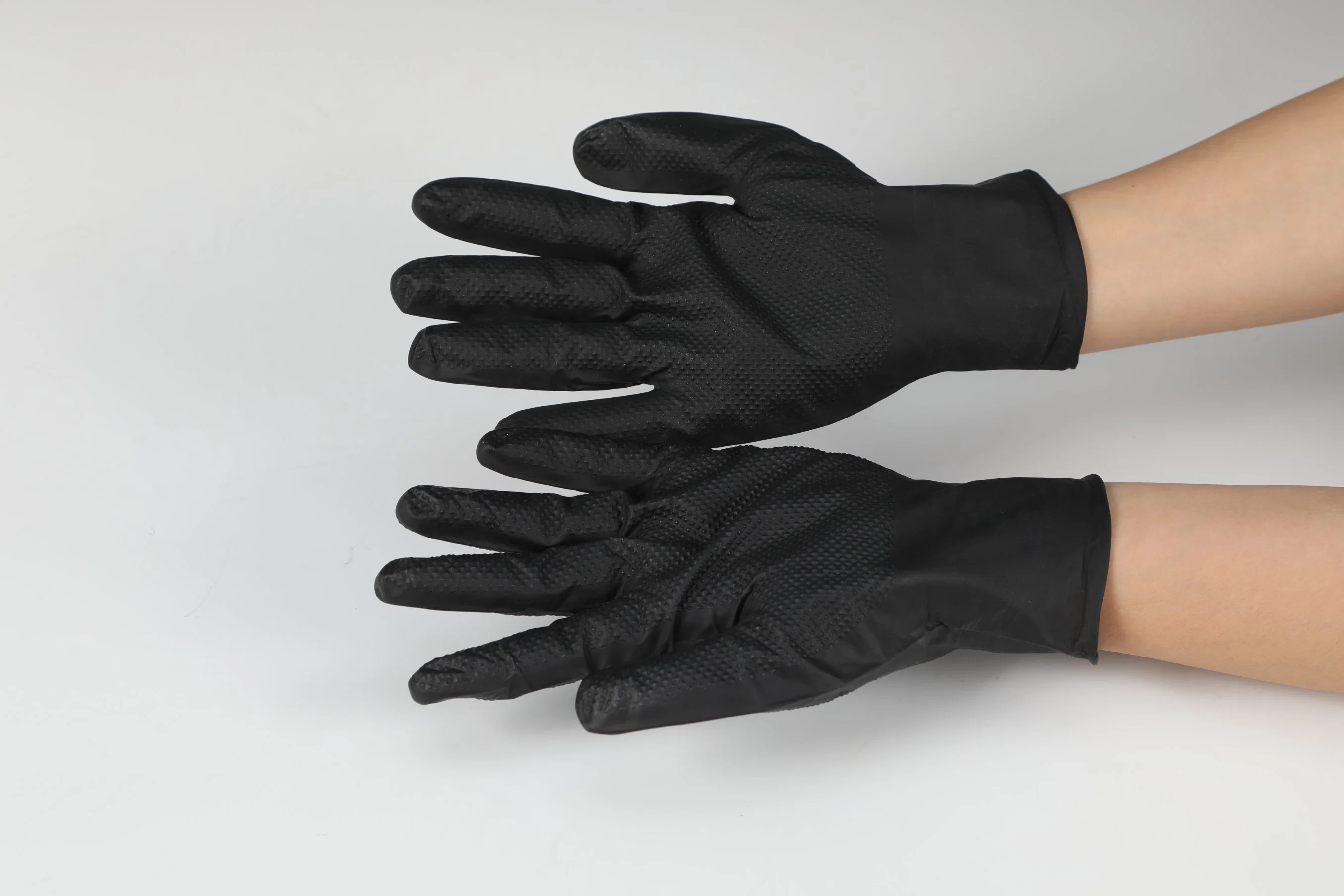 Diamond Textured Mechanic Gloves Nitrile Chemical Resistant Mechanic Synthetic Industrial Nitrile Gloves