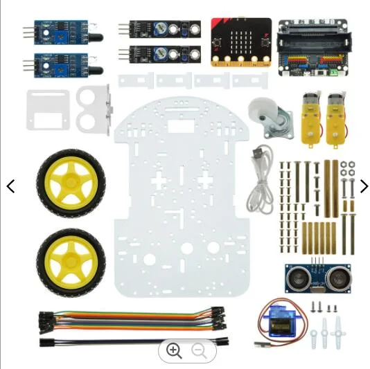 Kit de inicio de programación Robot Chasis Coche educativo con Hc-Sr04 Rastreo de obstáculos Kit de robot DIY.