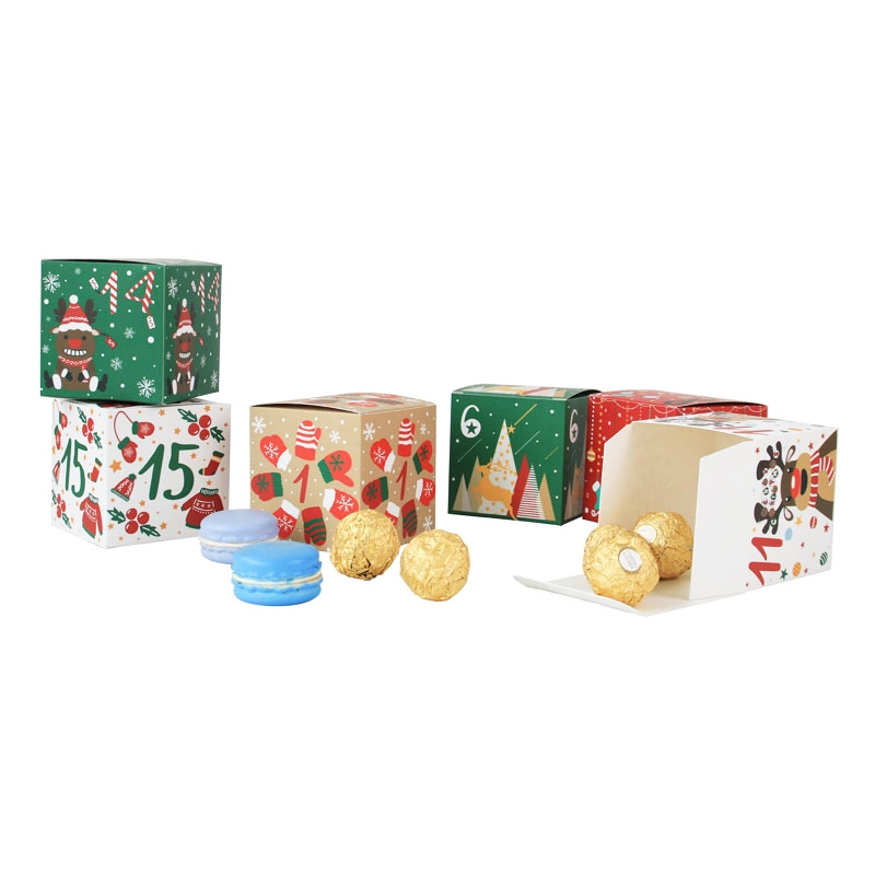 تصميم مخصص قابل للطي عيد الميلاد هدايا ورقة صندوق التعبئة ل ديكورات / شوكولاتة للهدايا الكريسماس