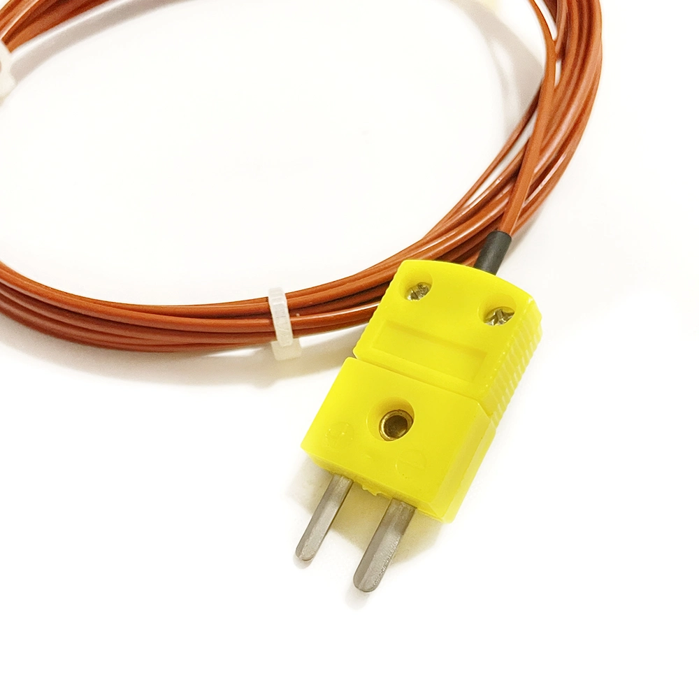 Customized Ntc Probe Temperature Surface Mount Thermistor Sensor 10K 100K with K Type Connector