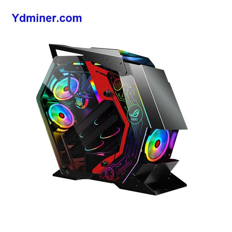 PC with Fan Colourful Tempered Glass Cooled CPU Cabinet Computer Case