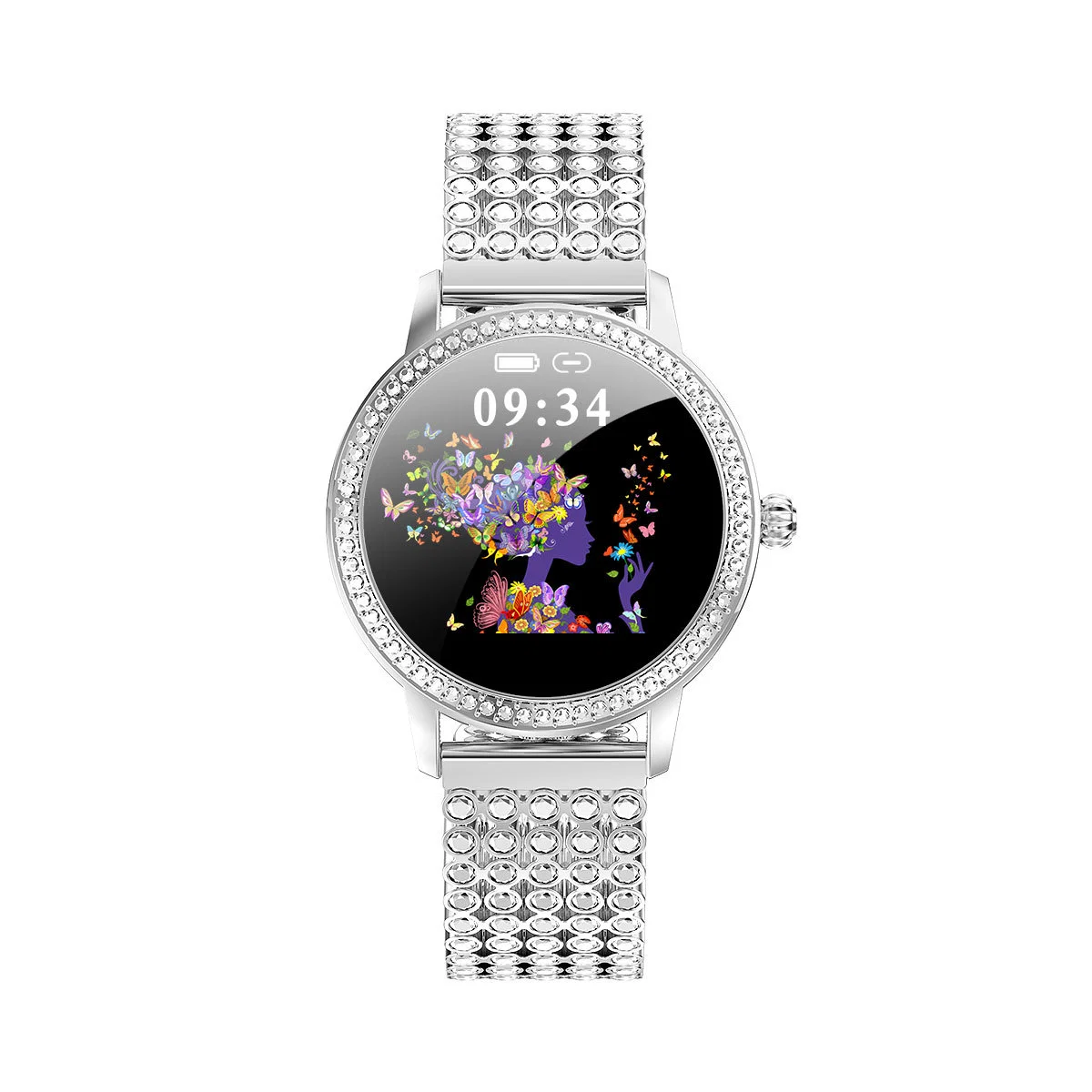 IP68 Moda Lw20 Senhoras Mulheres Girl Diamond Pulseira Sport Smartwatch em aço inoxidável