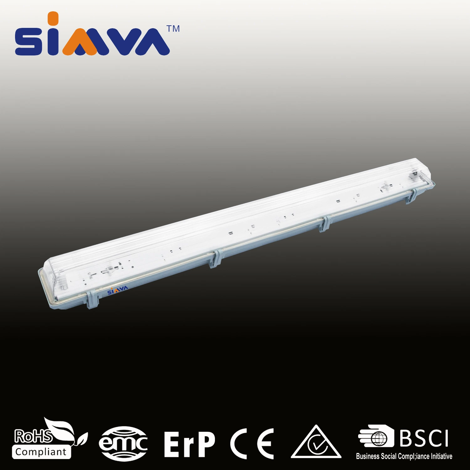 Hot Selling Vapor Poof Single Tube Clear Cover 18W 1600lm Daylight LED Tri-Proof Light IP65 180degee LED Tri-Proof