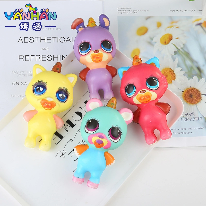 Modelos pop Netflix PU Unicorn Doll coloridos Toys Pinch