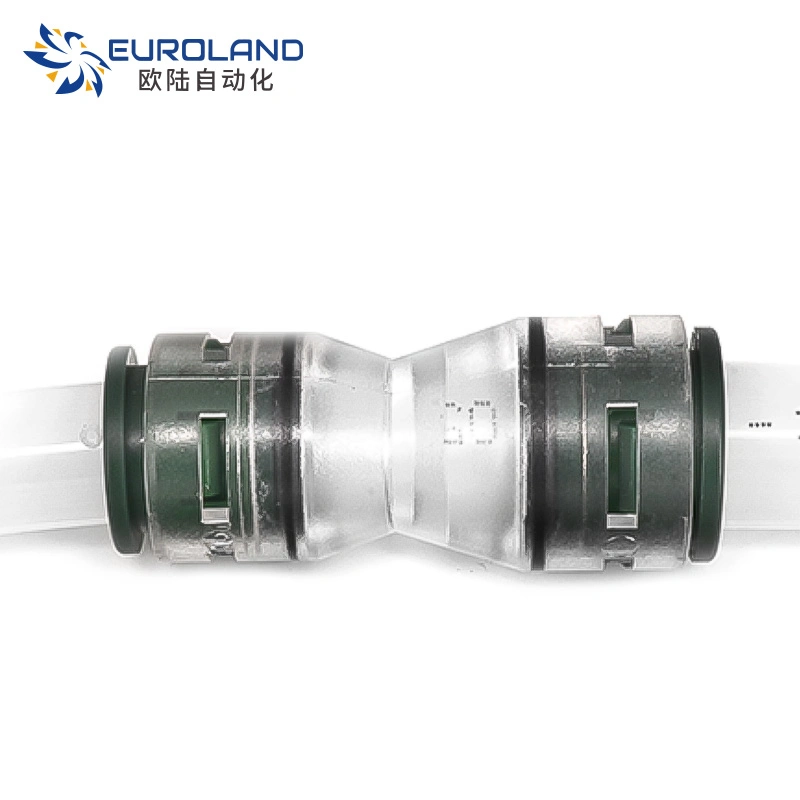 Factory Price Clear Transparent Plastic Air Blowing Fiber Cable Microduct Connector Optical Cable Fitting Tube Coupling